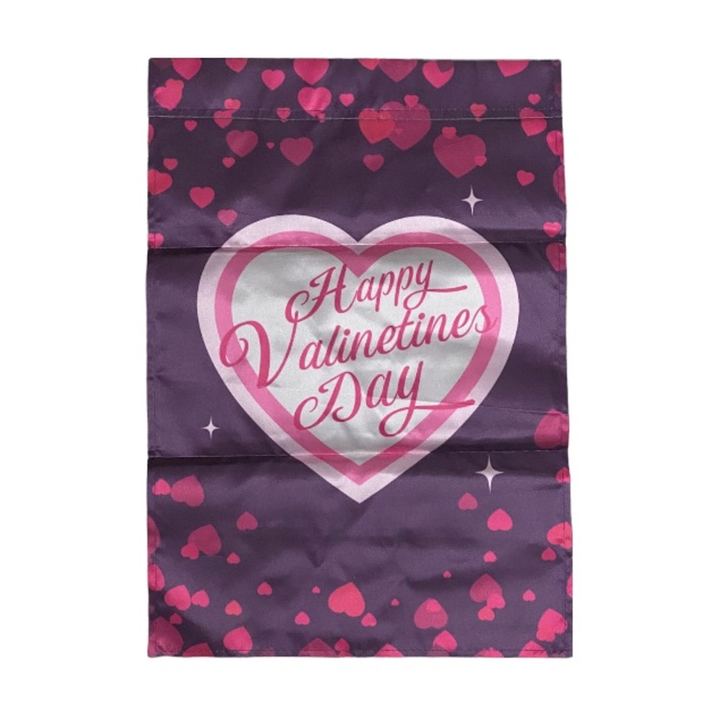 2/$10 💥 NEW Happy Valentine's Day Purple & Pink Garden Flag 12 x 18" (1067)